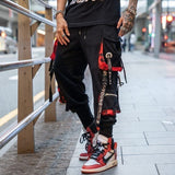 Men Purple Joggers Pants Mens Pockets Streetwear Cargo Pants Male Hip Hop Track Pants Korean Fashions Overalls