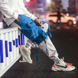 Men Purple Joggers Pants Mens Pockets Streetwear Cargo Pants Male Hip Hop Track Pants Korean Fashions Overalls