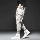 Men Purple Joggers Pants Mens Pockets Streetwear Cargo Pants Male Hip Hop Track Pants Korean Fashions Overalls