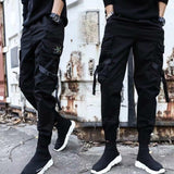 Men Purple Joggers Pants Mens Pockets Streetwear Cargo Pants Male Hip Hop Track Pants Korean Fashions Overalls