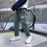 Men Purple Joggers Pants Mens Pockets Streetwear Cargo Pants Male Hip Hop Track Pants Korean Fashions Overalls