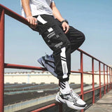 Men Purple Joggers Pants Mens Pockets Streetwear Cargo Pants Male Hip Hop Track Pants Korean Fashions Overalls