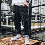 Men Purple Joggers Pants Mens Pockets Streetwear Cargo Pants Male Hip Hop Track Pants Korean Fashions Overalls