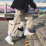 Men Purple Joggers Pants Mens Pockets Streetwear Cargo Pants Male Hip Hop Track Pants Korean Fashions Overalls