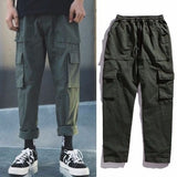 Men Purple Joggers Pants Mens Pockets Streetwear Cargo Pants Male Hip Hop Track Pants Korean Fashions Overalls