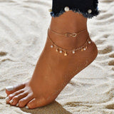 anklets with metal butterfly and Rhinestone design