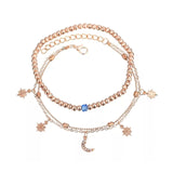 anklets with metal butterfly and Rhinestone design