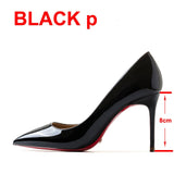 2022 New Brand Pumps Sexy Red Bottom Women Red High Heel Shoes Pointed Toe Thin Heel 8cm 10cm 12cm Shallow Sexy Wedding Shoes