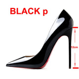 2022 New Brand Pumps Sexy Red Bottom Women Red High Heel Shoes Pointed Toe Thin Heel 8cm 10cm 12cm Shallow Sexy Wedding Shoes