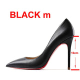 2022 New Brand Pumps Sexy Red Bottom Women Red High Heel Shoes Pointed Toe Thin Heel 8cm 10cm 12cm Shallow Sexy Wedding Shoes